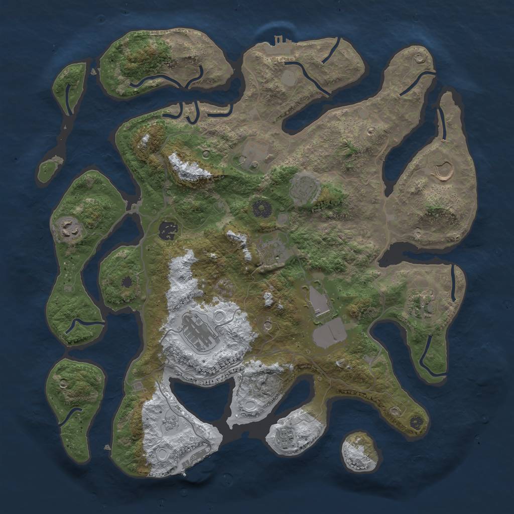 Rust Map: Procedural Map, Size: 4000, Seed: 19940624, 19 Monuments