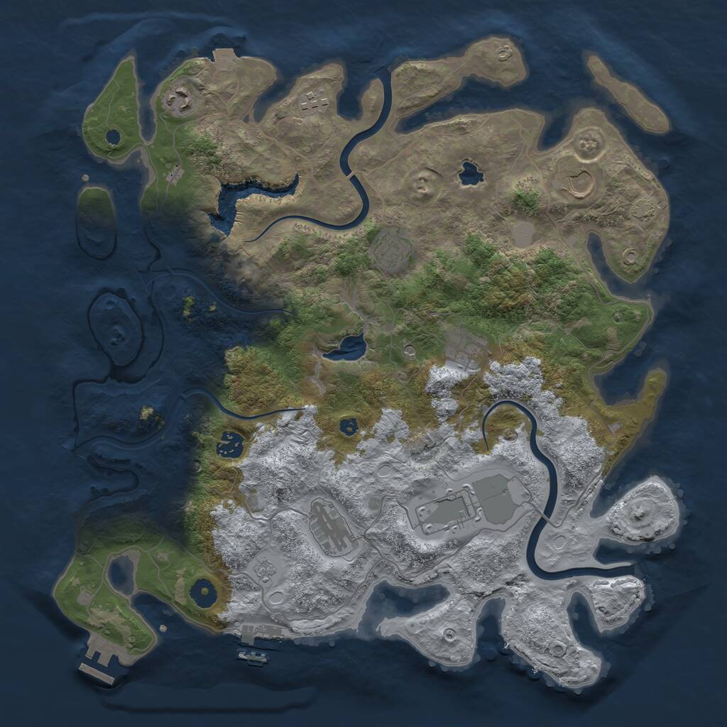 Rust Map: Procedural Map, Size: 4000, Seed: 1475060228, 14 Monuments