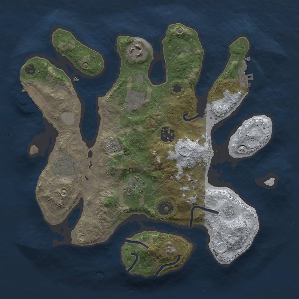 Rust Map: Procedural Map, Size: 3000, Seed: 1715359335, 14 Monuments