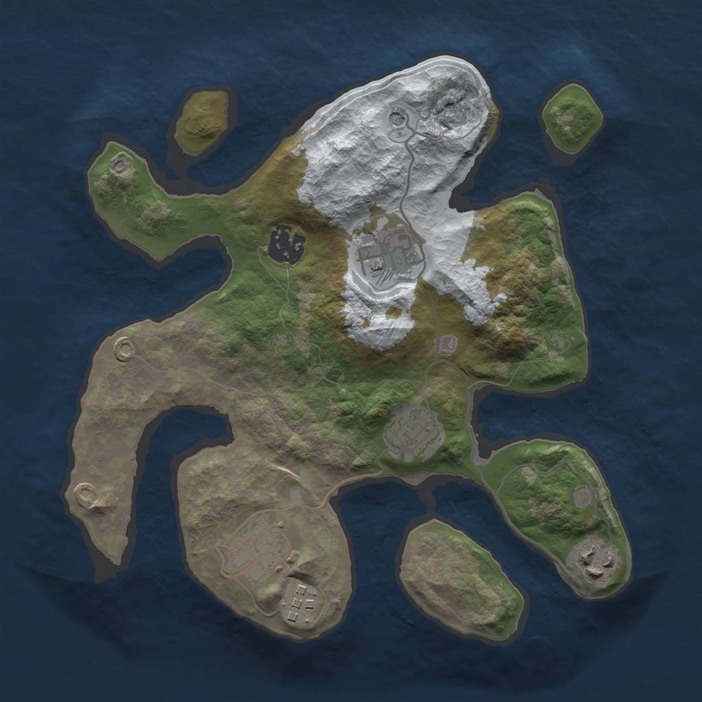 Rust Map: Barren, Size: 2800, Seed: 678346, 9 Monuments