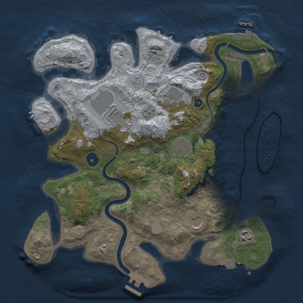 Rust Map: Procedural Map, Size: 3500, Seed: 567233527, 12 Monuments