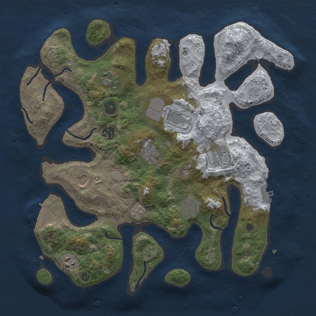 Rust Map: Procedural Map, Size: 3700, Seed: 5270353, 18 Monuments