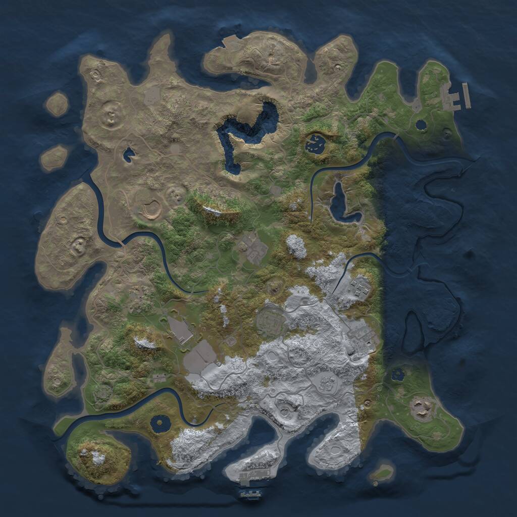 Rust Map: Procedural Map, Size: 4000, Seed: 1721363489, 15 Monuments