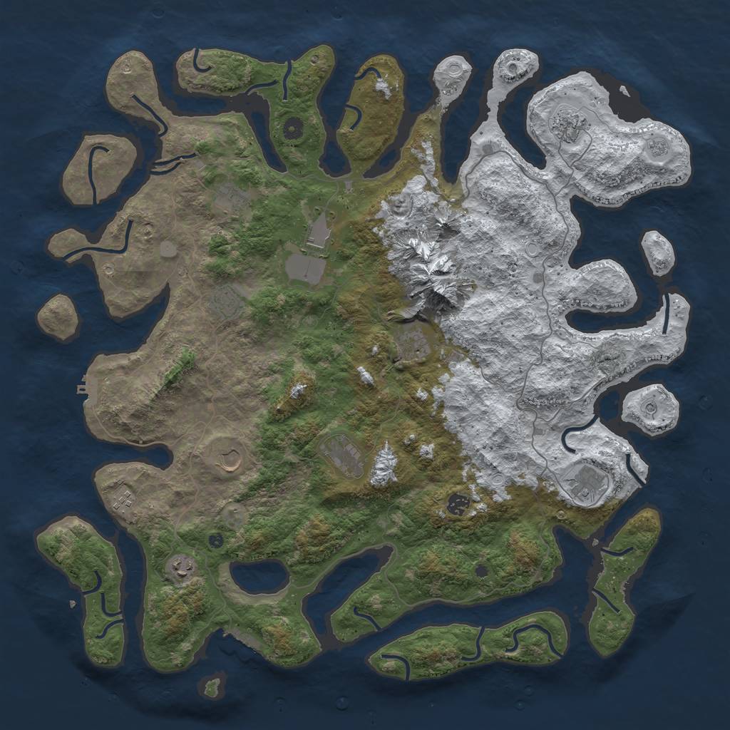 Rust Map: Procedural Map, Size: 5000, Seed: 56000, 20 Monuments