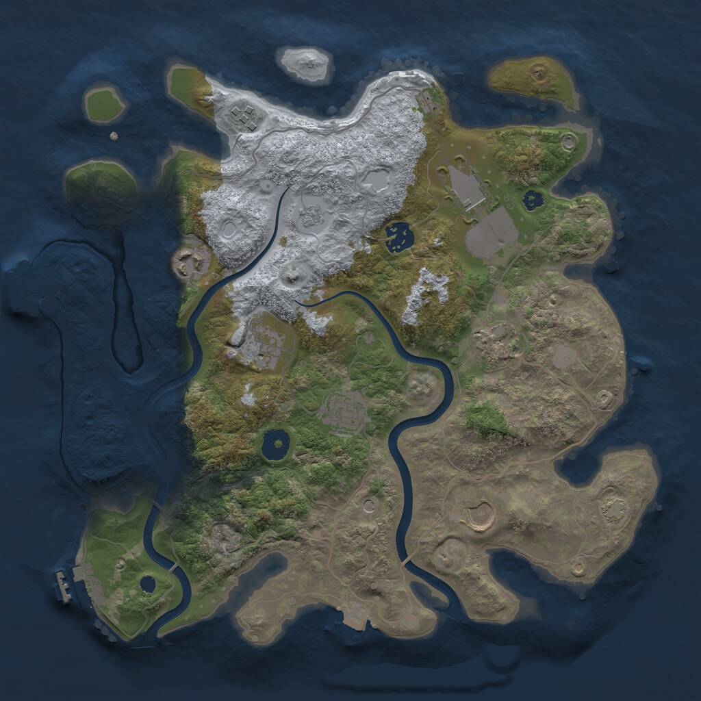 Rust Map: Procedural Map, Size: 3500, Seed: 4456914, 14 Monuments