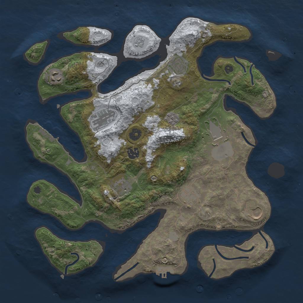 Rust Map: Procedural Map, Size: 3700, Seed: 5971618, 18 Monuments