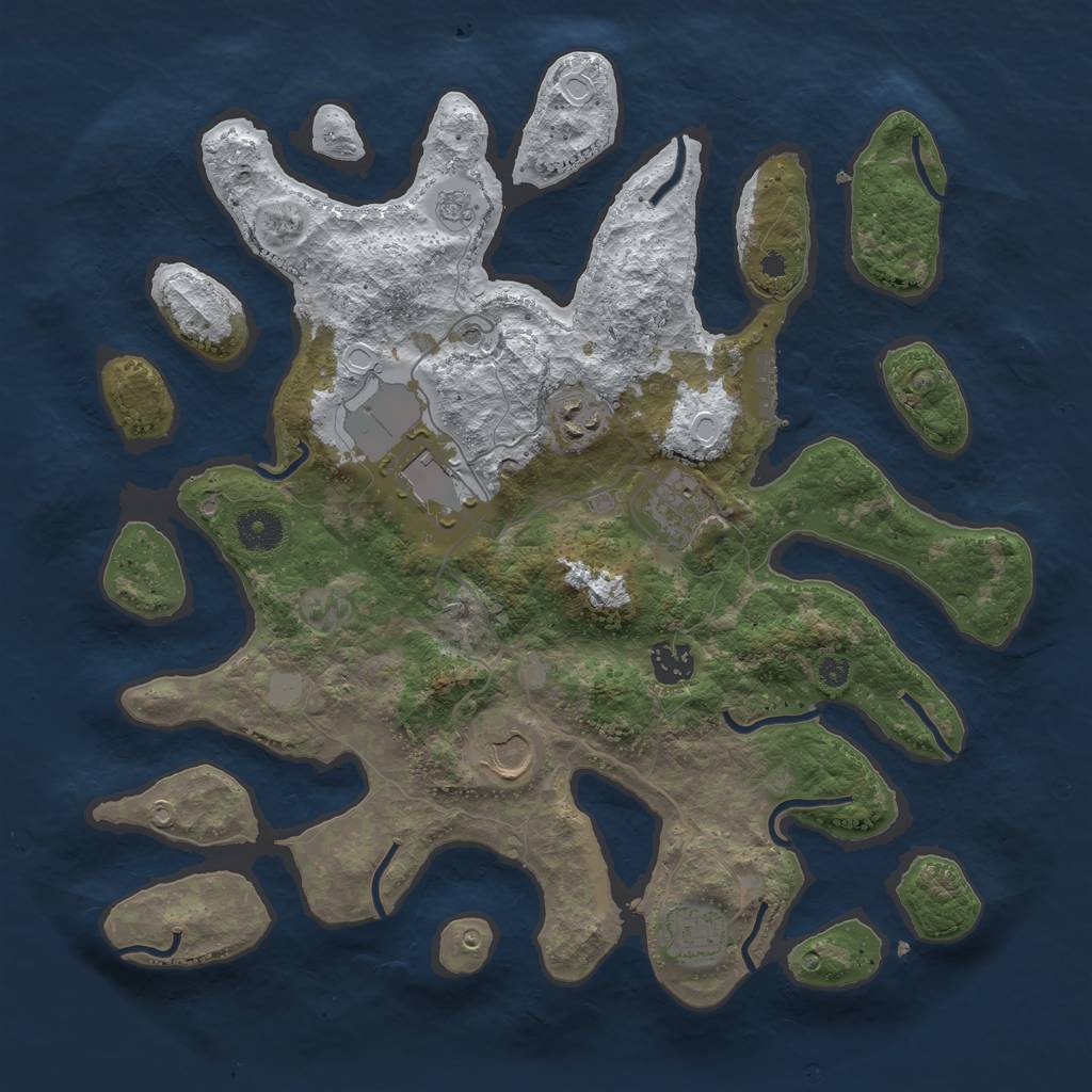 Rust Map: Procedural Map, Size: 3700, Seed: 5307064, 14 Monuments