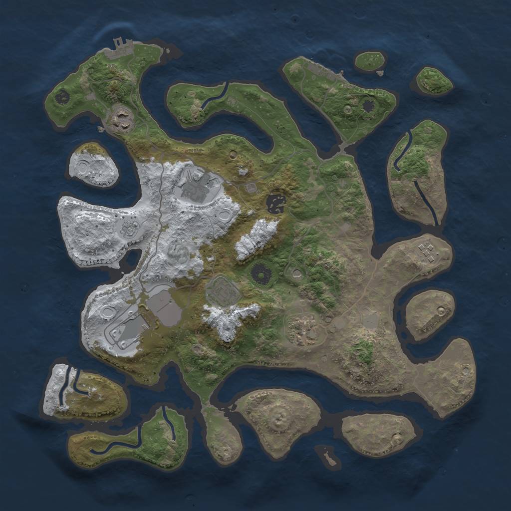 Rust Map: Procedural Map, Size: 3700, Seed: 5936628, 16 Monuments