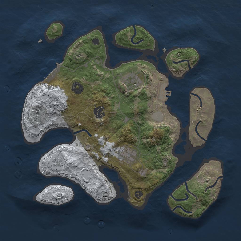 Rust Map: Procedural Map, Size: 3000, Seed: 1638587553, 11 Monuments