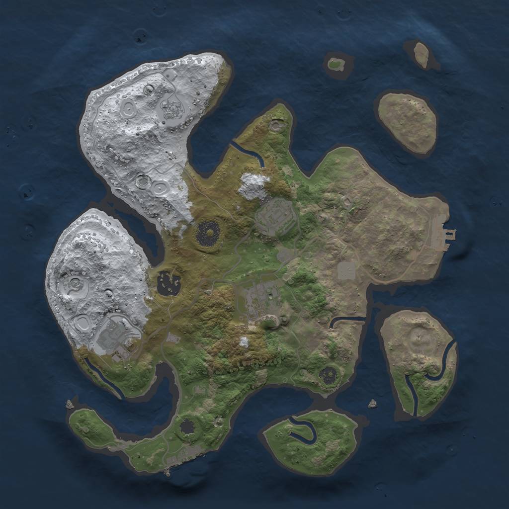 Rust Map: Procedural Map, Size: 3000, Seed: 1338695474, 13 Monuments