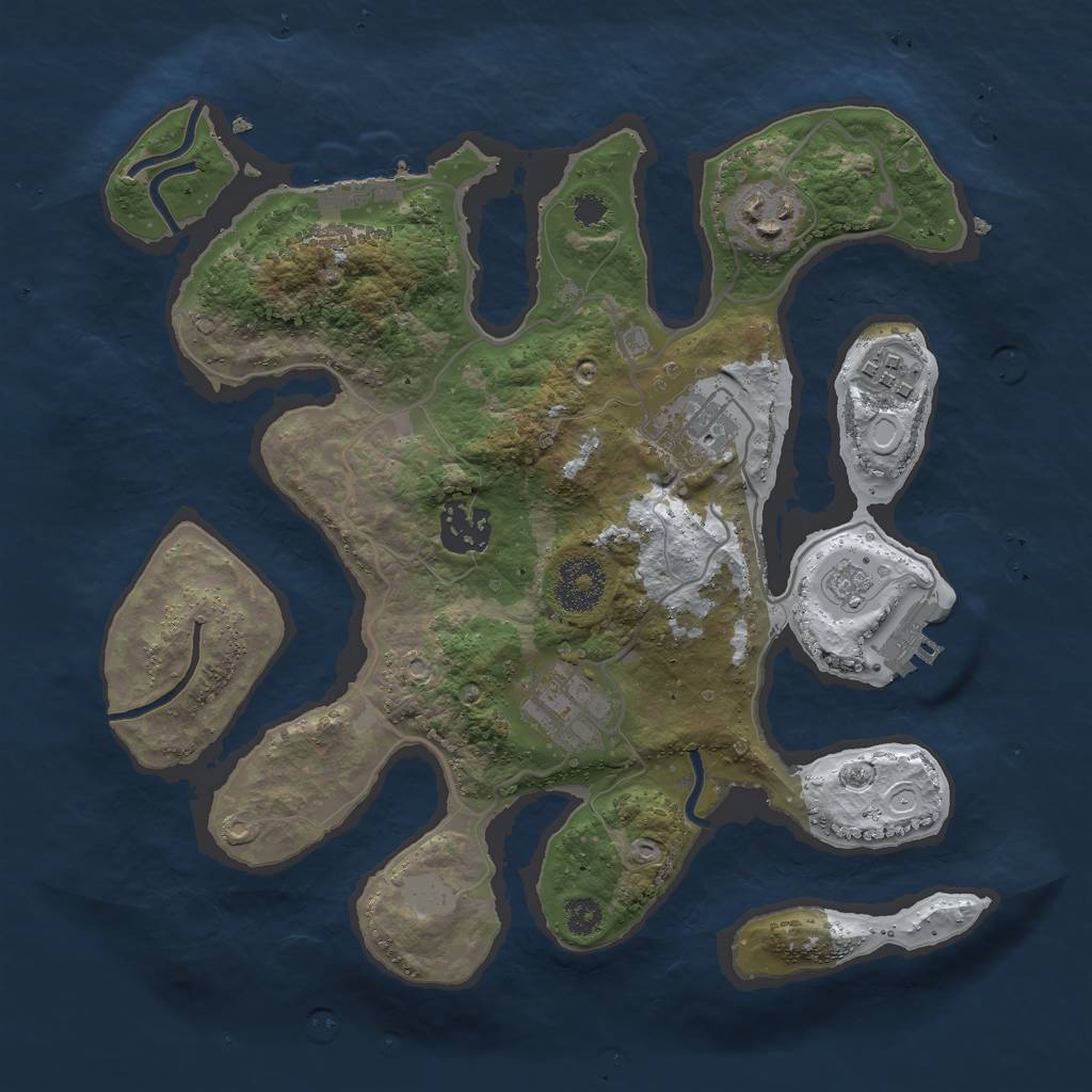 Rust Map: Procedural Map, Size: 3000, Seed: 2438459, 13 Monuments