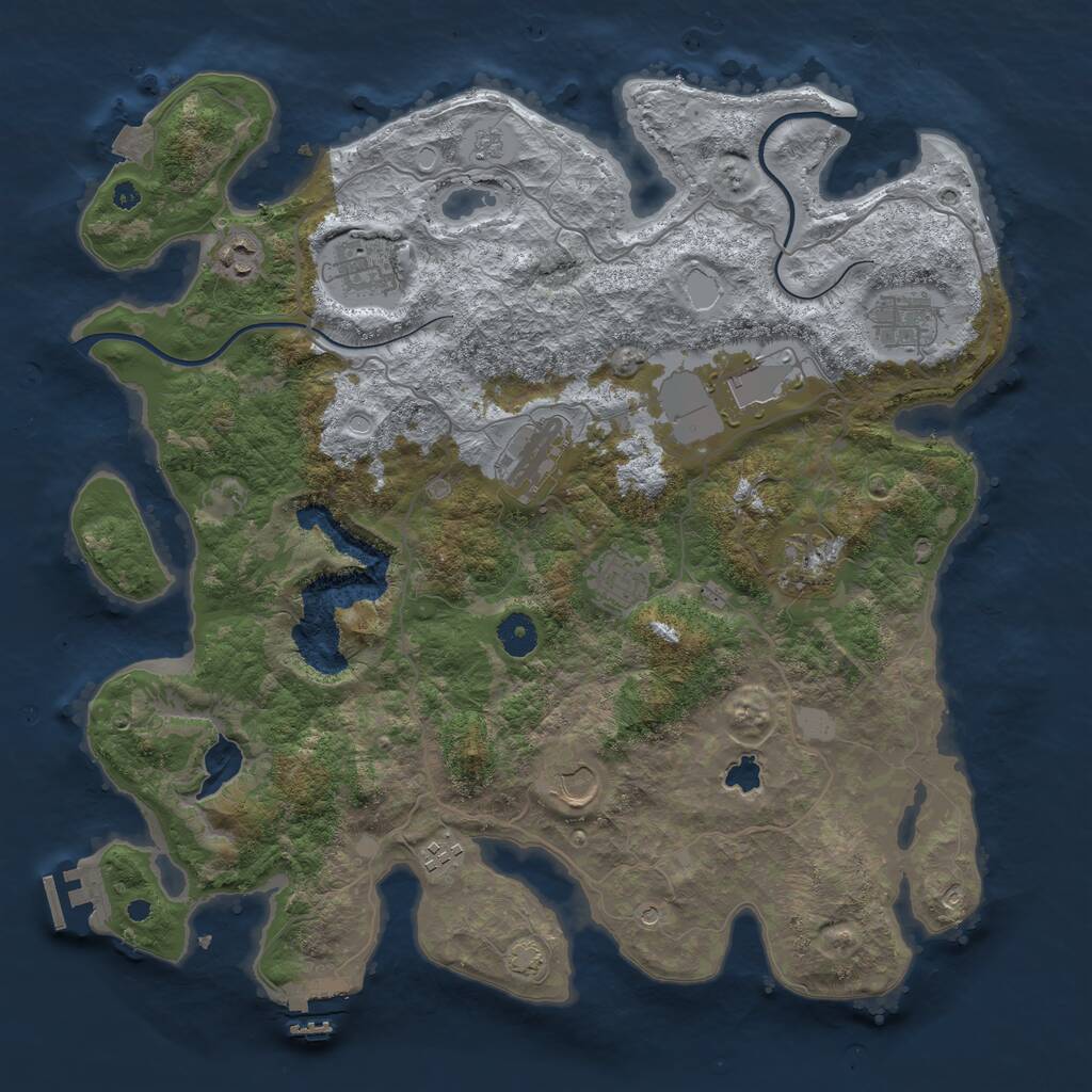 Rust Map: Procedural Map, Size: 4000, Seed: 449387085, 15 Monuments