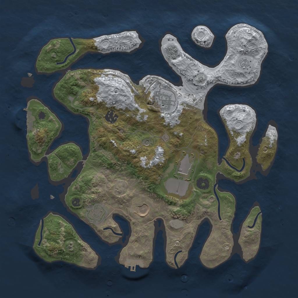 Rust Map: Procedural Map, Size: 3500, Seed: 46774, 15 Monuments