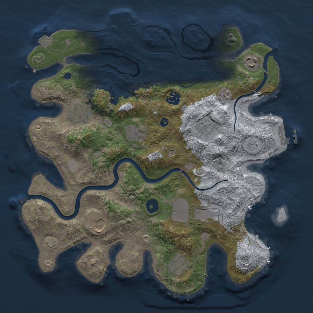 Rust Map: Procedural Map, Size: 3500, Seed: 1769920321, 15 Monuments