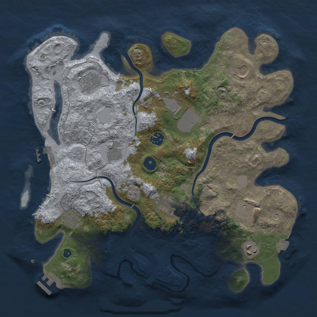 Rust Map: Procedural Map, Size: 3700, Seed: 5823377, 16 Monuments