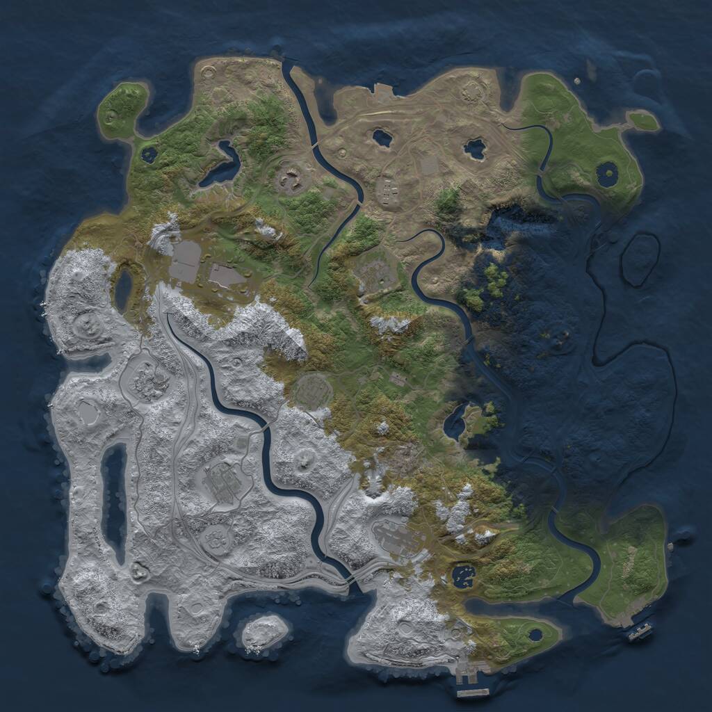 Rust Map: Procedural Map, Size: 4500, Seed: 4193399, 15 Monuments