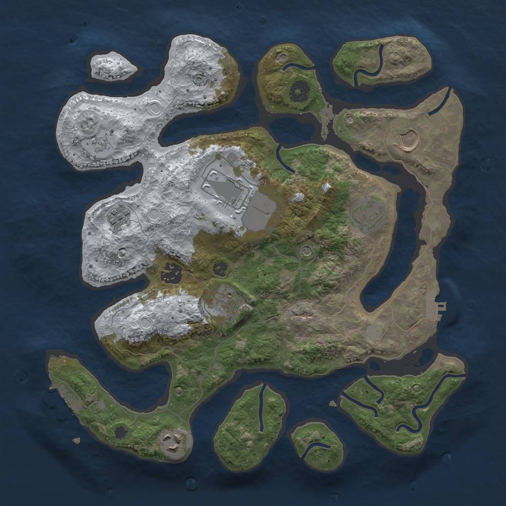 Rust Map: Procedural Map, Size: 3500, Seed: 2483428, 16 Monuments
