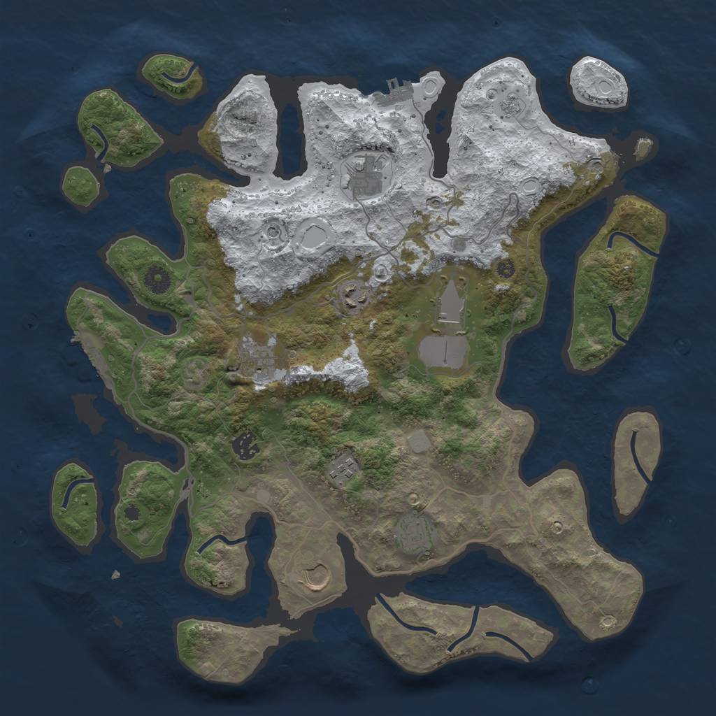Rust Map: Procedural Map, Size: 4000, Seed: 1339942264, 17 Monuments