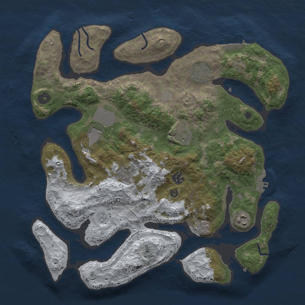 Rust Map: Procedural Map, Size: 3700, Seed: 2922693, 16 Monuments
