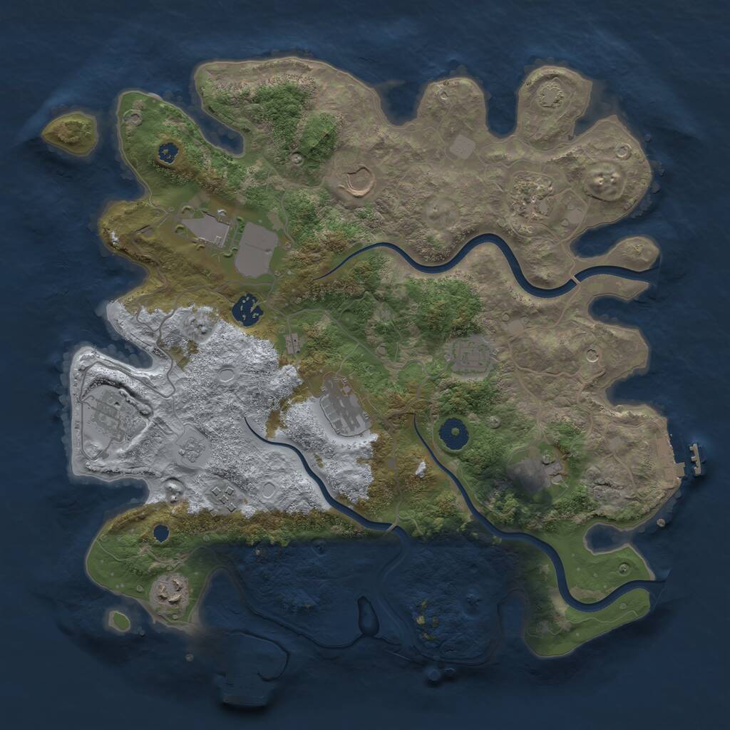Rust Map: Procedural Map, Size: 3700, Seed: 2356263, 16 Monuments