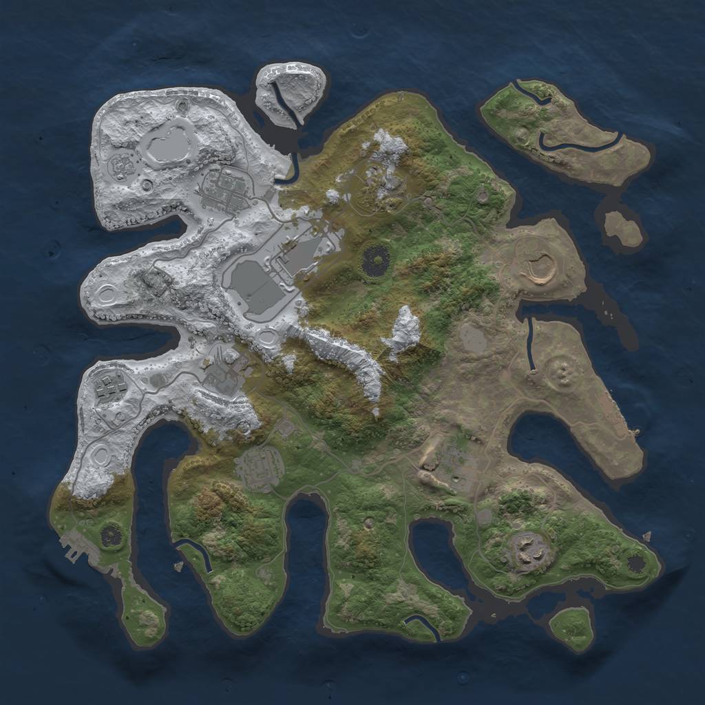 Rust Map: Procedural Map, Size: 3500, Seed: 5822212, 17 Monuments