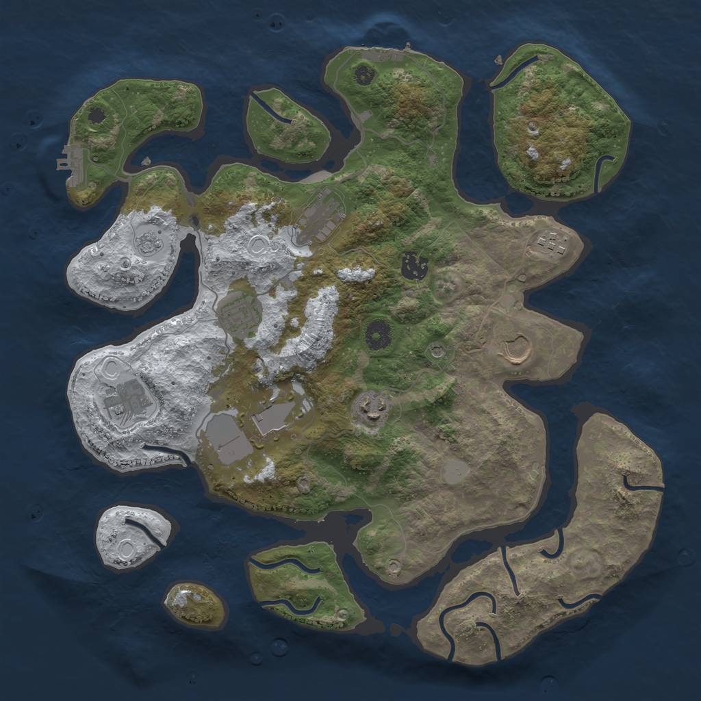 Rust Map: Procedural Map, Size: 3700, Seed: 1588106, 17 Monuments