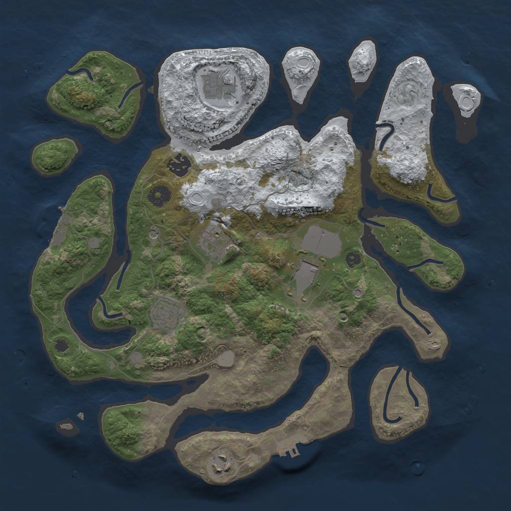 Rust Map: Procedural Map, Size: 3500, Seed: 2886972, 14 Monuments