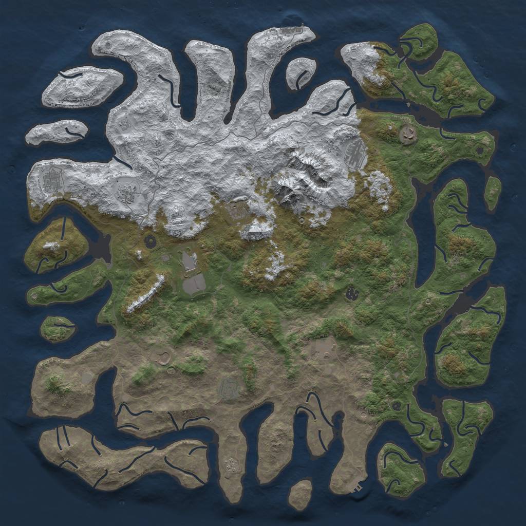 Rust Map: Procedural Map, Size: 6000, Seed: 2020000000, 20 Monuments
