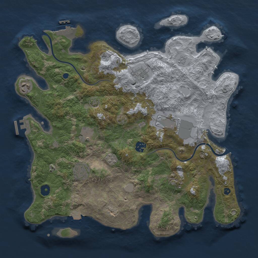 Rust Map: Procedural Map, Size: 3700, Seed: 5832961, 14 Monuments