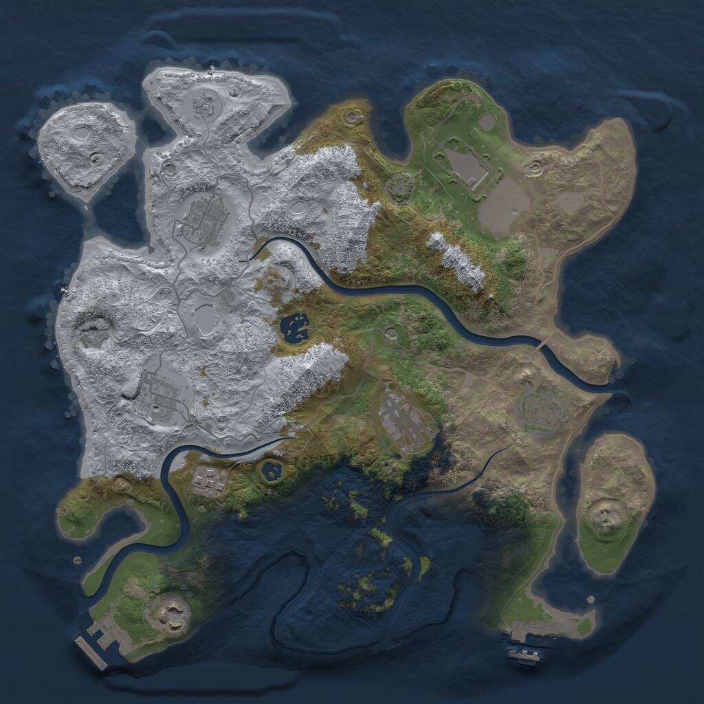 Rust Map: Procedural Map, Size: 3500, Seed: 4152154, 14 Monuments