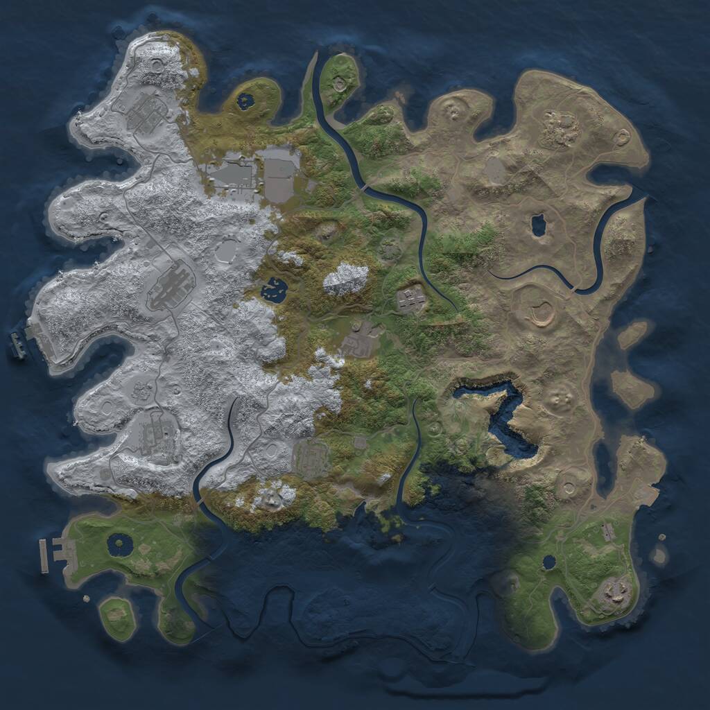 Rust Map: Procedural Map, Size: 4200, Seed: 5119, 17 Monuments