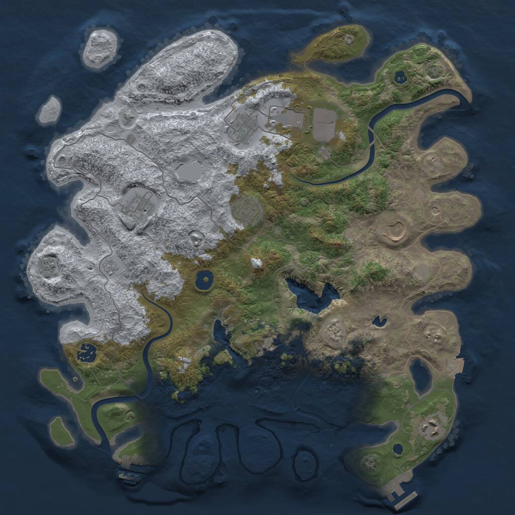 Rust Map: Procedural Map, Size: 4000, Seed: 6176158, 14 Monuments