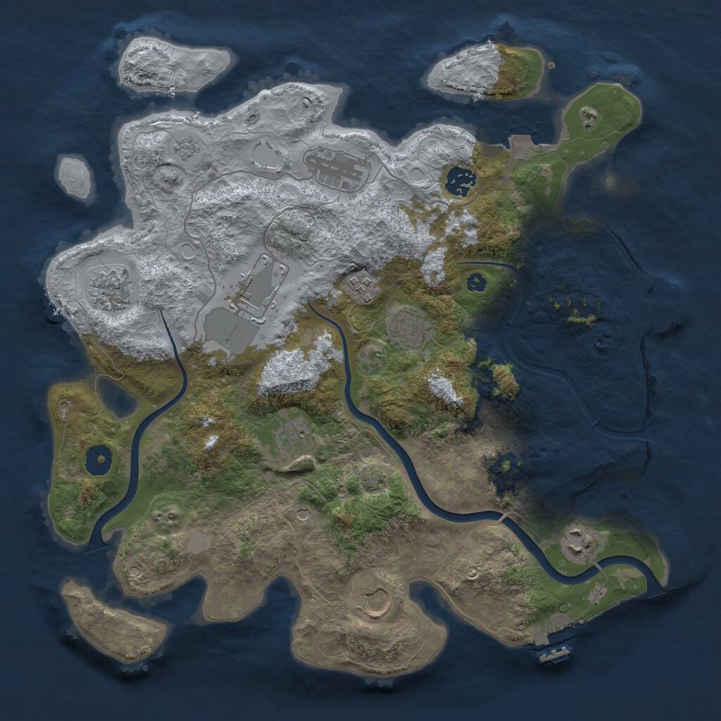 Rust Map: Procedural Map, Size: 3700, Seed: 4284901, 15 Monuments