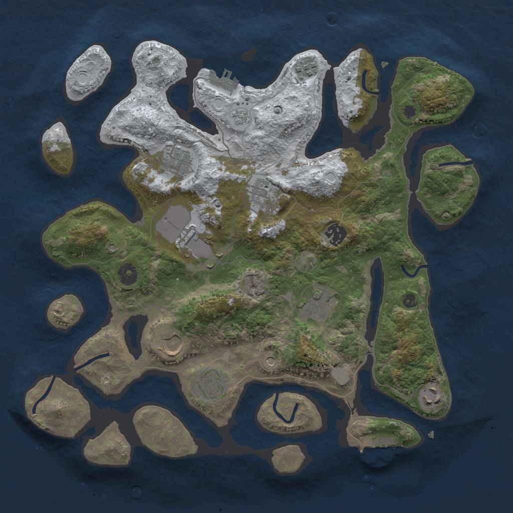Rust Map: Procedural Map, Size: 3700, Seed: 4537707, 18 Monuments