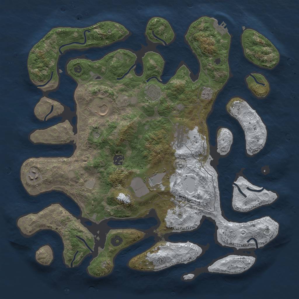 Rust Map: Procedural Map, Size: 4000, Seed: 1882146, 15 Monuments