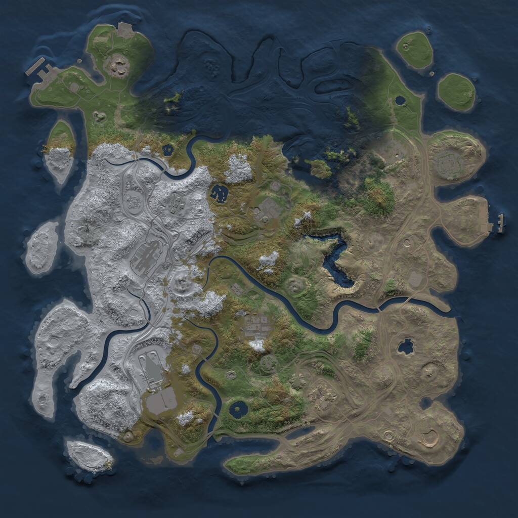 Rust Map: Procedural Map, Size: 4400, Seed: 678125, 17 Monuments