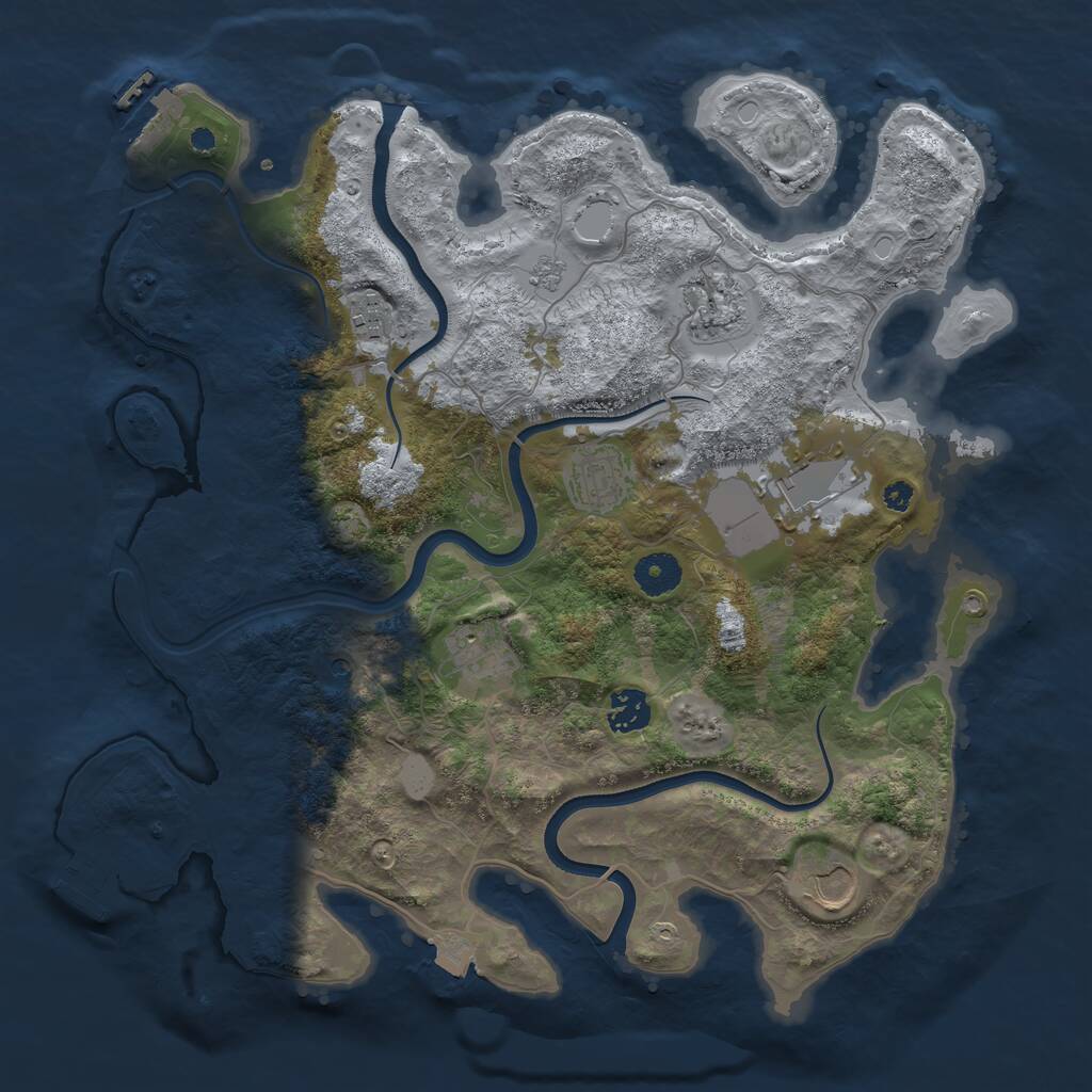 Rust Map: Procedural Map, Size: 3700, Seed: 5839486, 13 Monuments