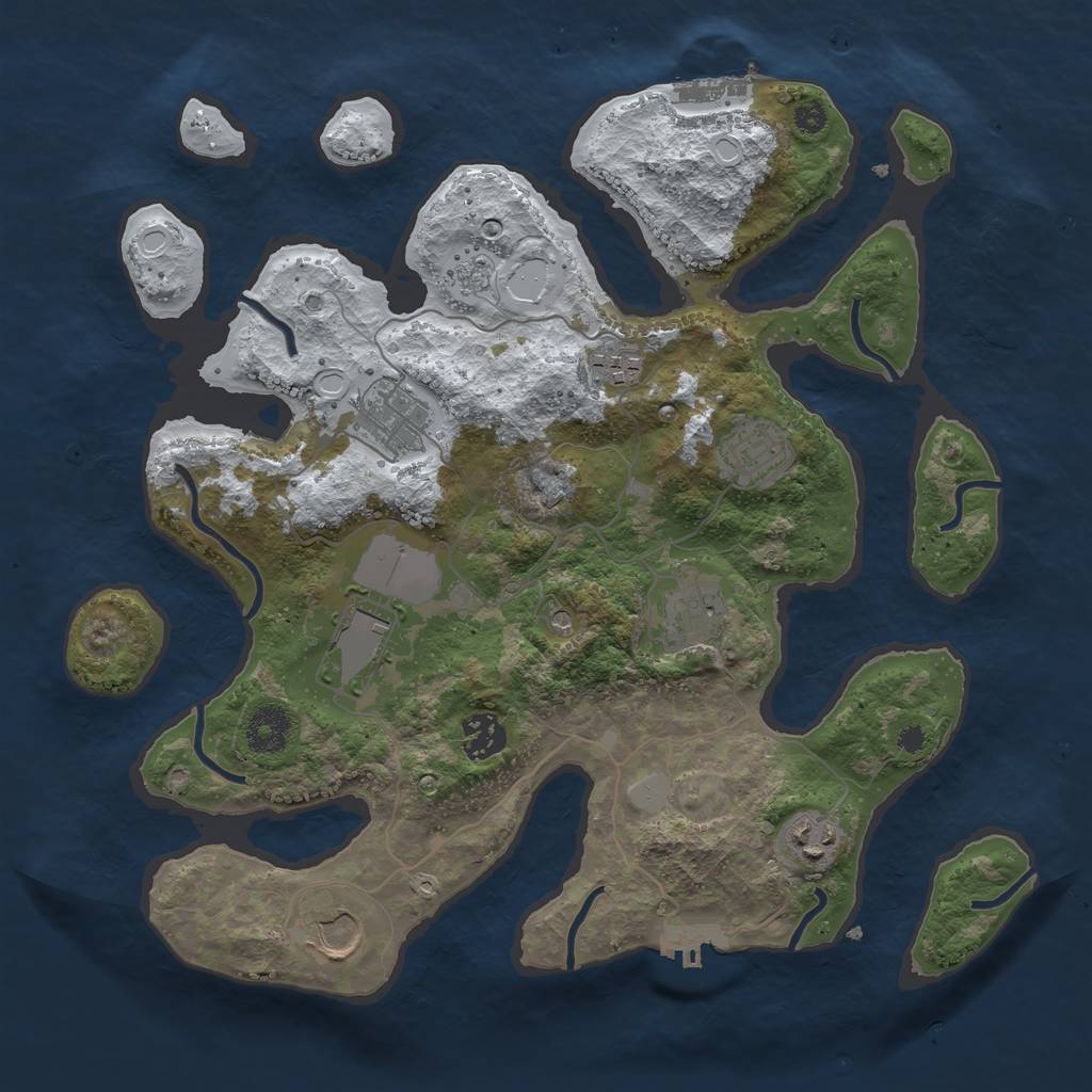 Rust Map: Procedural Map, Size: 3500, Seed: 2622708, 17 Monuments