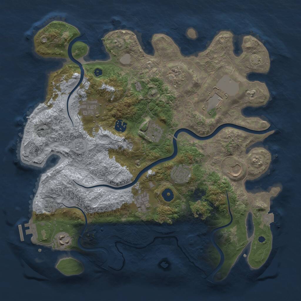 Rust Map: Procedural Map, Size: 3700, Seed: 1732353, 15 Monuments