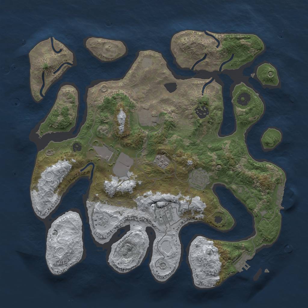 Rust Map: Procedural Map, Size: 3500, Seed: 87958, 15 Monuments