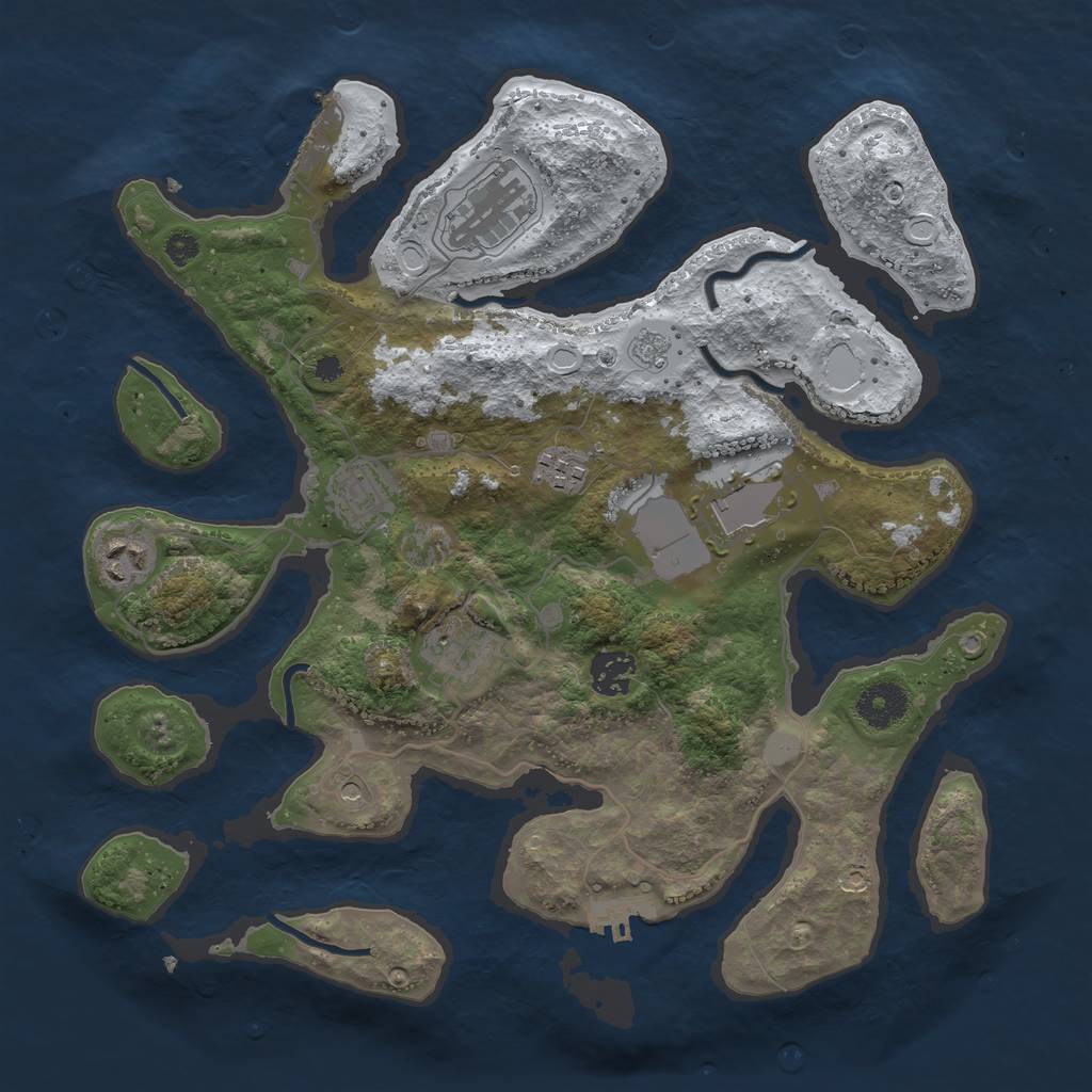 Rust Map: Procedural Map, Size: 3500, Seed: 2272008, 16 Monuments
