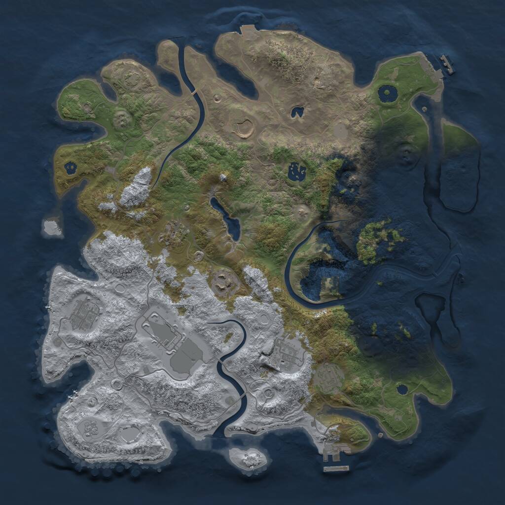Rust Map: Procedural Map, Size: 4000, Seed: 716727996, 15 Monuments