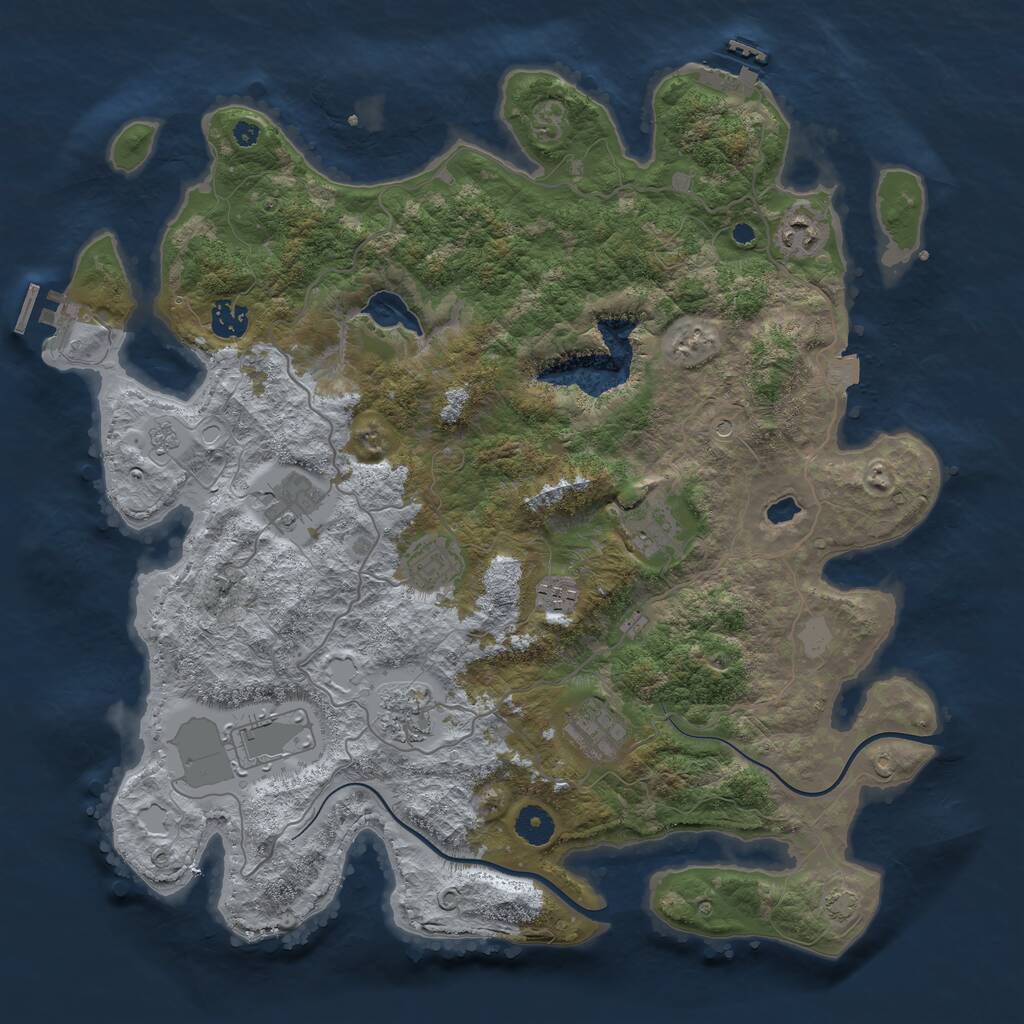 Rust Map: Procedural Map, Size: 4000, Seed: 2205467, 15 Monuments