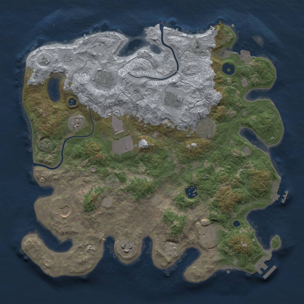 Rust Map: Procedural Map, Size: 3700, Seed: 749710, 15 Monuments