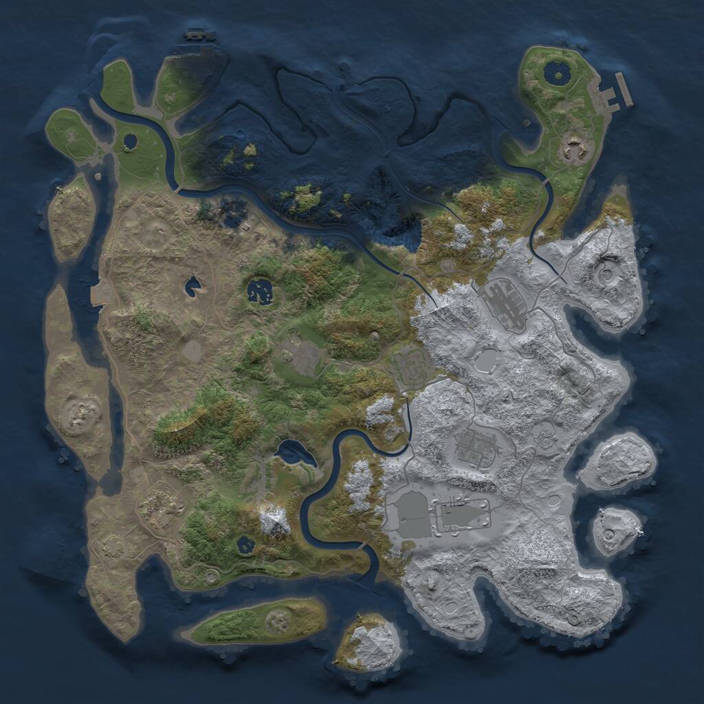Rust Map: Procedural Map, Size: 4000, Seed: 785487, 15 Monuments