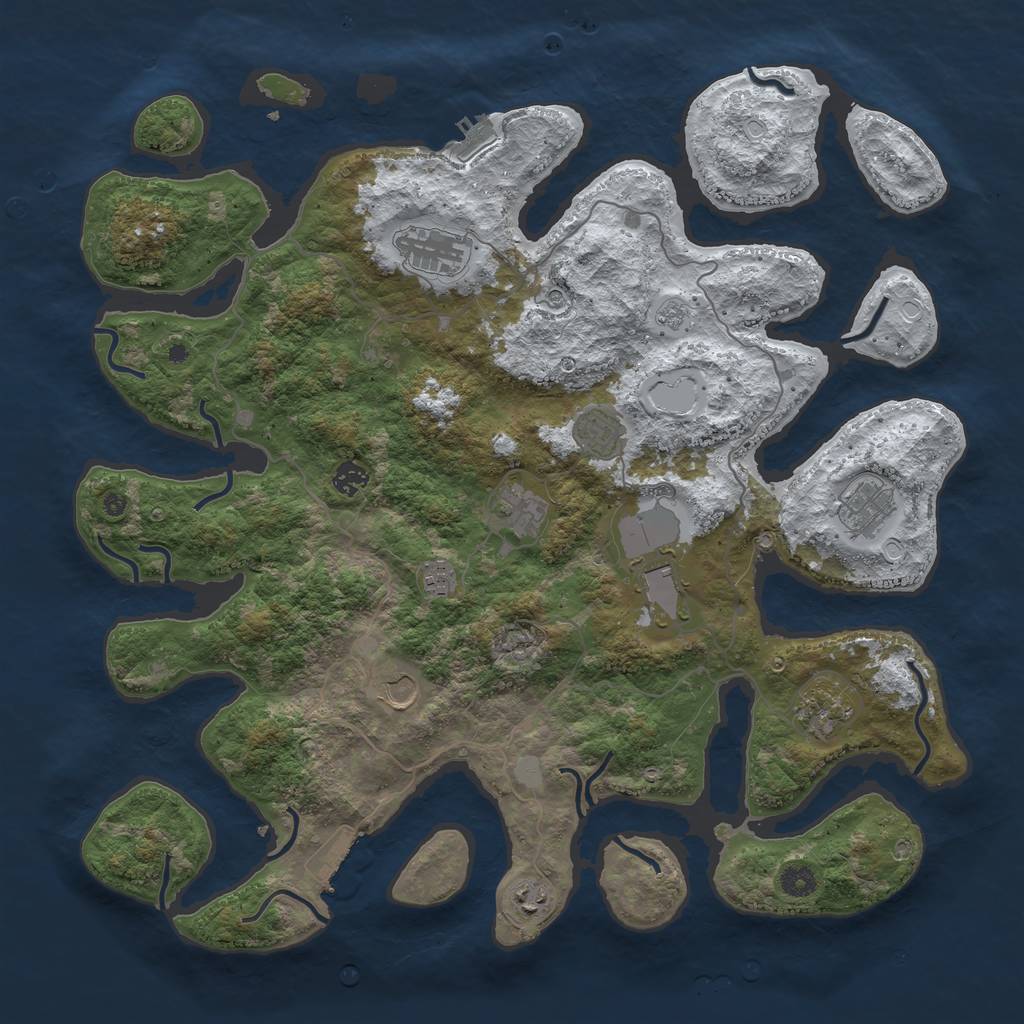 Rust Map: Procedural Map, Size: 4500, Seed: 632414375, 19 Monuments