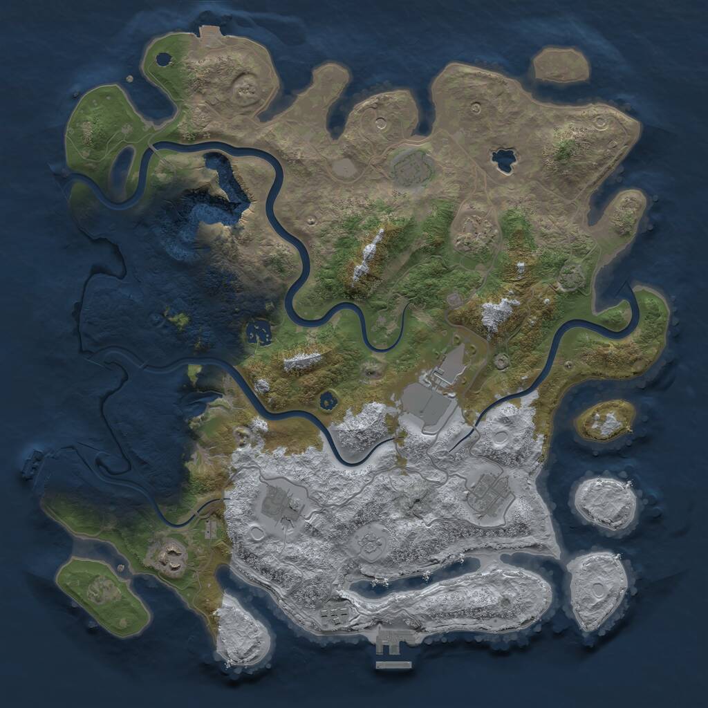 Rust Map: Procedural Map, Size: 4000, Seed: 523556, 14 Monuments