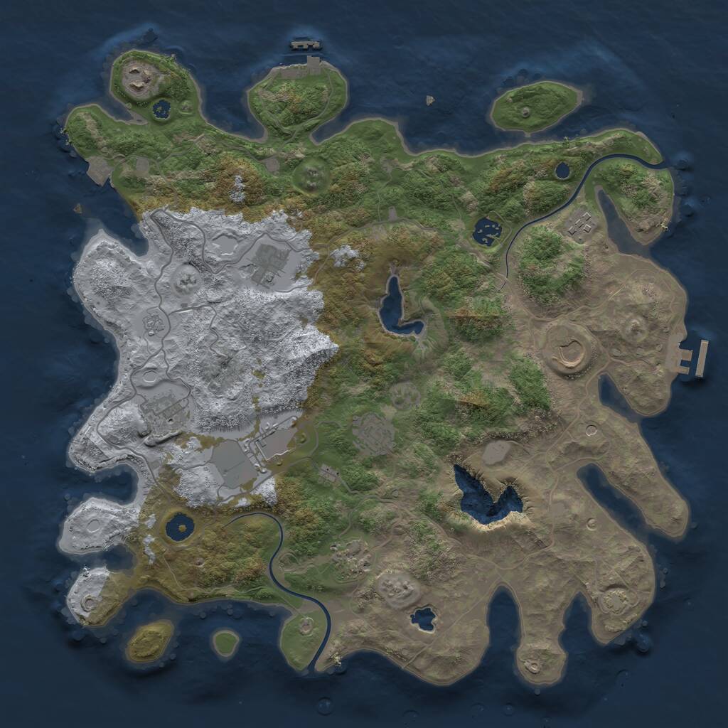 Rust Map: Procedural Map, Size: 4000, Seed: 29032022, 15 Monuments