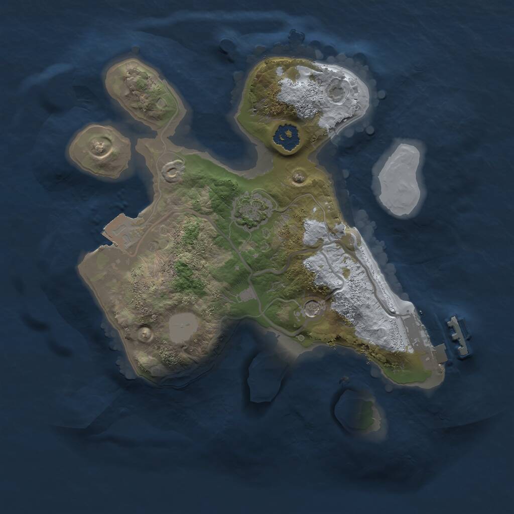 Rust Map: Procedural Map, Size: 2000, Seed: 3639, 4 Monuments