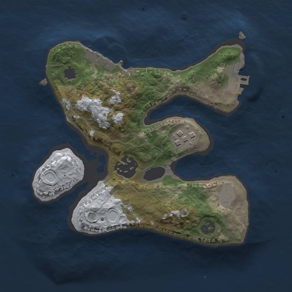Rust Map: Procedural Map, Size: 2000, Seed: 232342, 9 Monuments